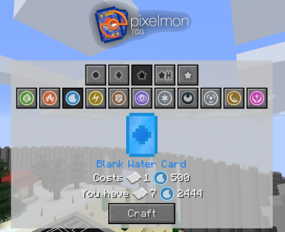 TCG crafting menu